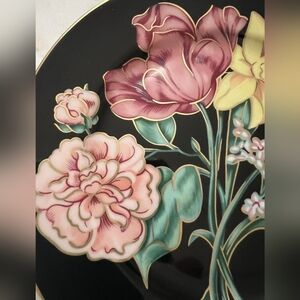 Set of 2 MINT Fitz & Floyd Plates Bariolage Des Fleurs Floral Cloisonne